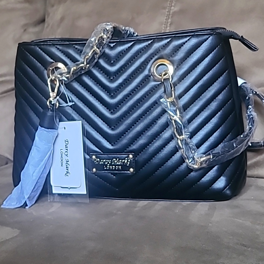 Darcy Marks London Vegan Leather Quilted Shoulder Bag